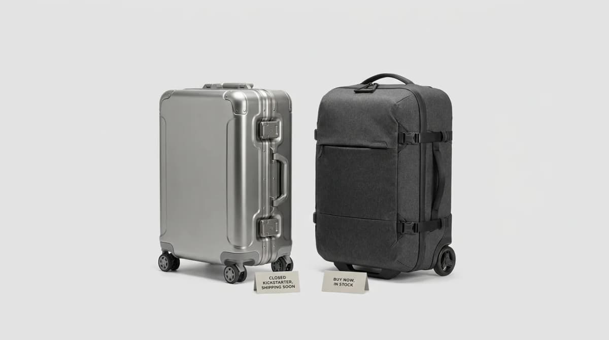 Titaner Voyager vs Peak Design Roller Pro: Zipperless Titanium Carry-On After Kickstarter