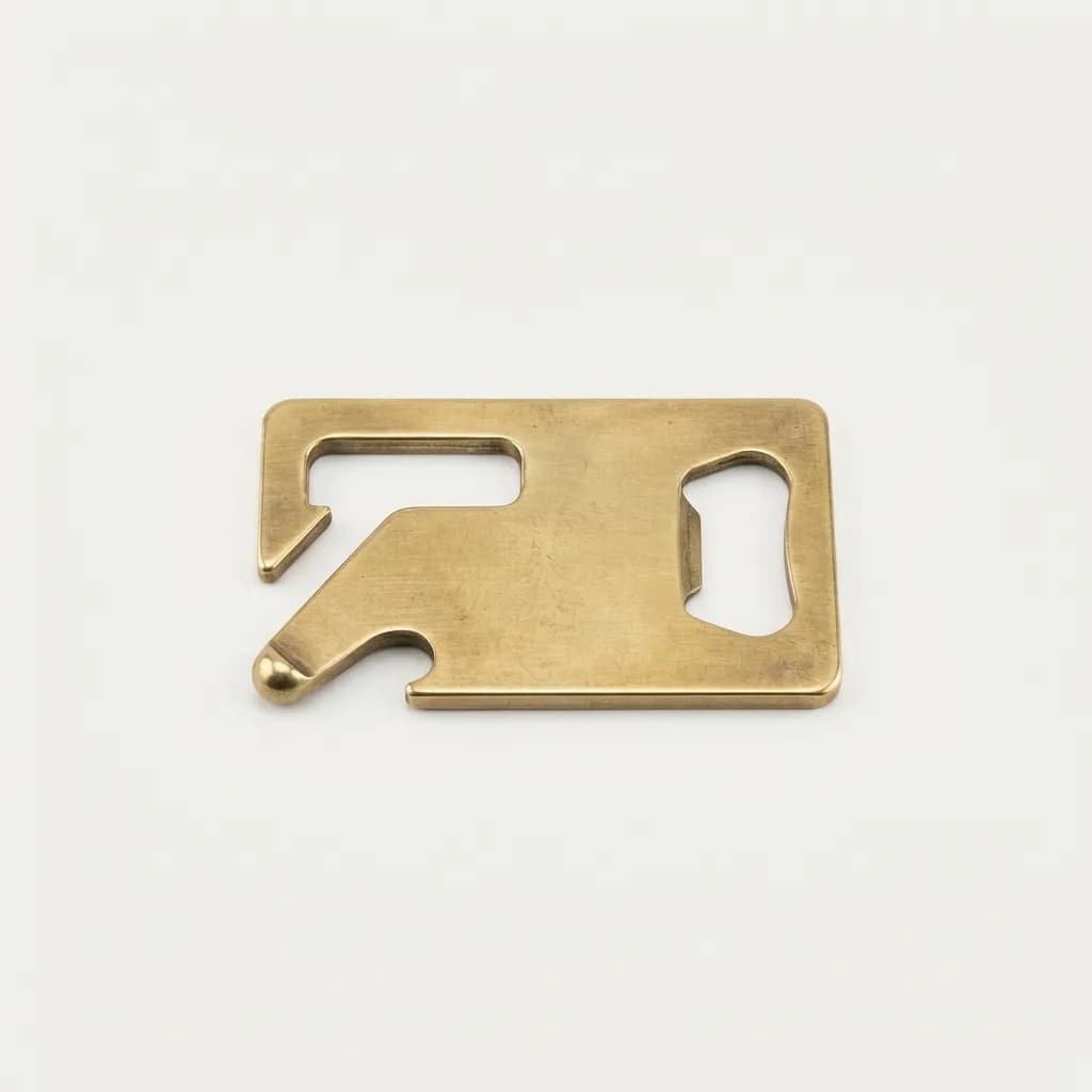 KeySmart CleanKey Antimicrobial Brass Card