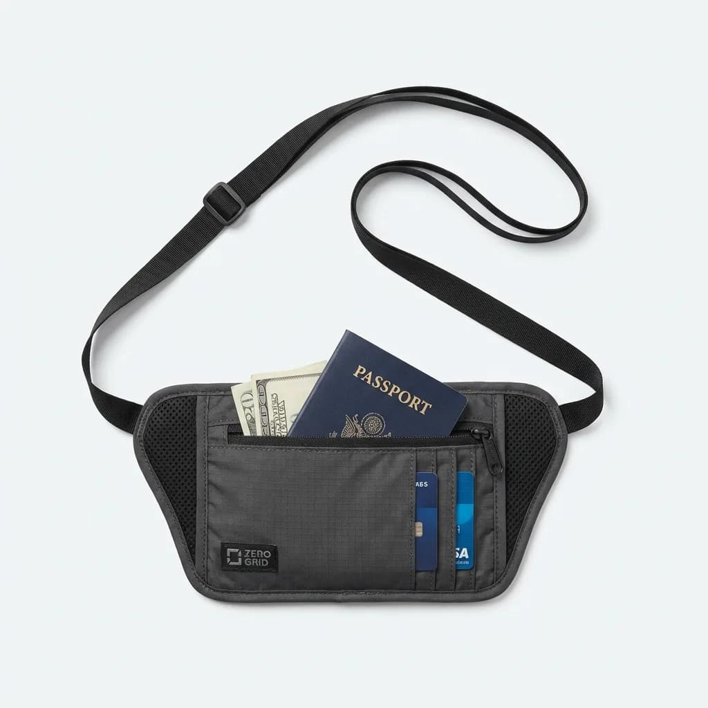 Zero Grid Neck Stash Hidden Travel Wallet